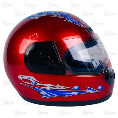 Мото Шолом 101 SAFE Червоний Глянець (Зі Шкіряним Воротом) CN`JM