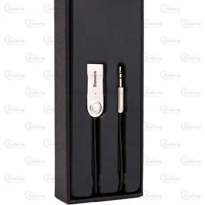 Блютуз адаптер вільні руки підключ. через AUX, заряджання через USB, АКБ, BTv5.0, кабель 1,2м 2