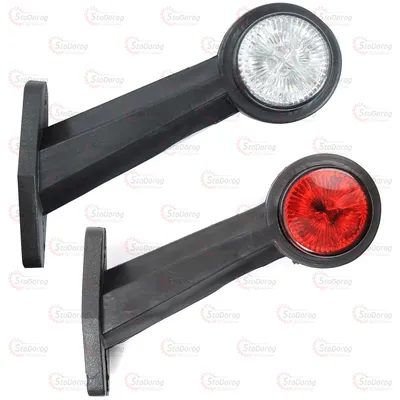 Габарит Ріжки Косий 15,5см 12/24v 2шт Червоний+Білий 5+5 LED MRT Л-052