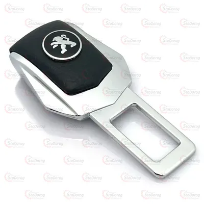 Заглушка ременя безпеки Хром/шкіра Pegeout