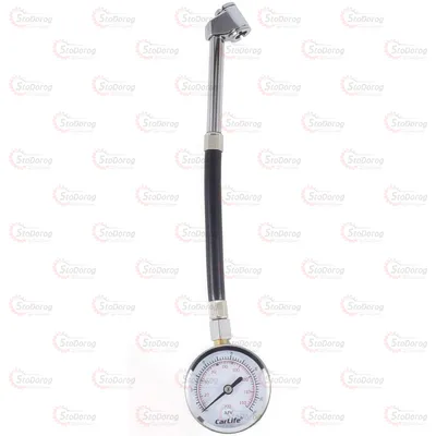 Манометр Метал 11 Атмосфер Carlife Гнучкий Шланг TG-581 Хром