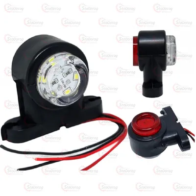 Габарит Ріжки Прямий 5см 12/24v 1шт Червонийр+Білий 6+6LED Thoc Auto ТН-400
