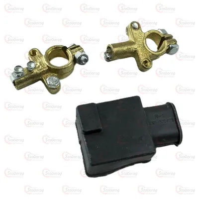 Клеми акумуляторні латунь посилена вантажна із чохлом