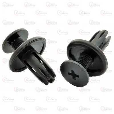 Пістон розпірний Чорний F=8 мм. Ford / Toyota / Nissan / VW / Honda / Fiat / Mitsubishi / Opel / Renault / Mercedes / Audi / BMW / Alfa Romeo / Daewoo / Hyundai Tucson / Iveco / Lancia / Mazda