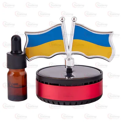 Ароматизатор Прапора України На сонячній Панелі Червоний  Без Гербів