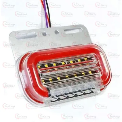 Габарит - Червоний 12/24V 140х70мм З Поворотом Підсвіткою Номера (GB040)