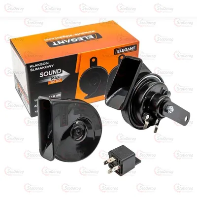 Сигнал 12v равлик Elegant MAXI 2к Ø85mm  чорний 100 703