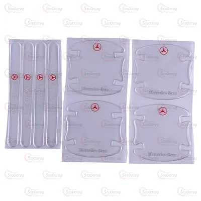 Плівка захист дверних ручок від подряпин Mercedes силіконова прозора (8шт)