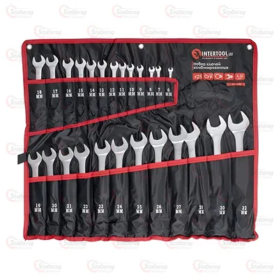 Набір Ключів ріжково-накідних 25од. 6-32мм Intertool HT-1200