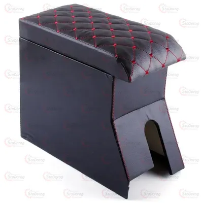 Підлокітник Lanos (Червоні Ромби) Чорний Без Логотипу