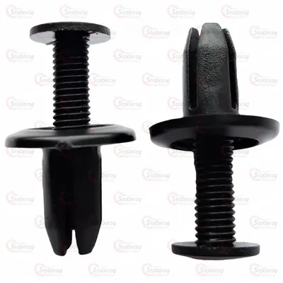 Пістон розпірний чорний Ø 9 мм. Fiat / Toyota / Nissan / Honda / Suzuki / Citroen / Renault Kangoo / Peugeot 309, 605 / Audi 80, A4 / VW Corrado, Golf, Passat, Polo, Vento / KIA / SsangYong / МТЗ 80