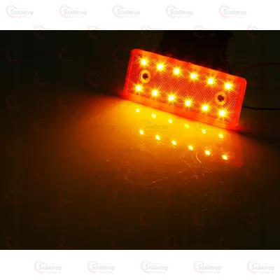 Габарит - Жовтий 110х42мм 24V Led 12 Діод Гумовий Кронштейн TAS-009 2