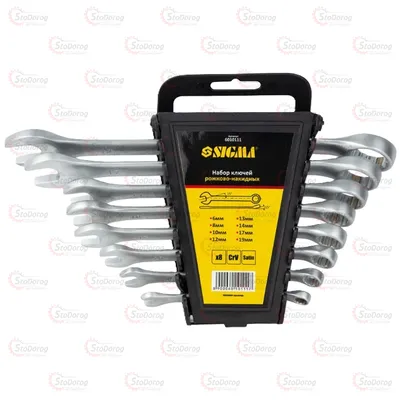 Набір ключів ріжково накидних 6-19мм CrV 8шт