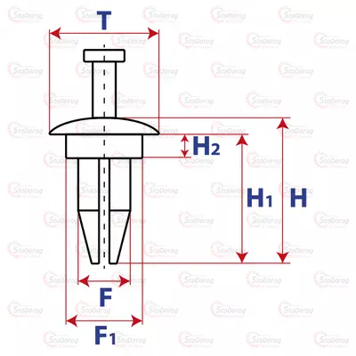 Кліпса розпірної дії автомобільна 11серія 11576 11576 2