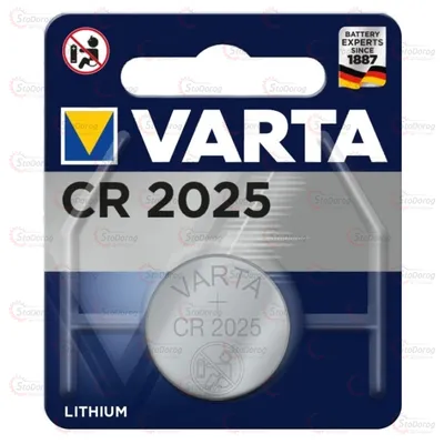 Батарейка ТАБЛЕТКА 3.0V CR2025VARTA 1шт