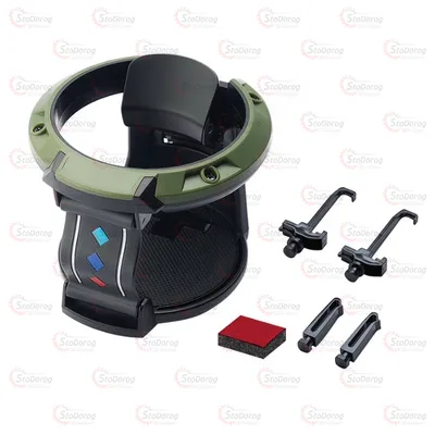 Підстаканник SB-3022 У дефлектор з гачком Чорно-Зелений