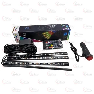 Підсвічування Салону 12V LED RGB 4шт + пульт 22*4см 2