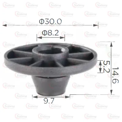 Кліпса кріплення ковриків Audi / Volkswagen T=30.0, F=12.5 2