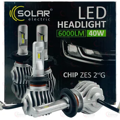 Лампа LED H7 Радіатор 6000Lm Solar 8607 40W CANBUS 9-32v