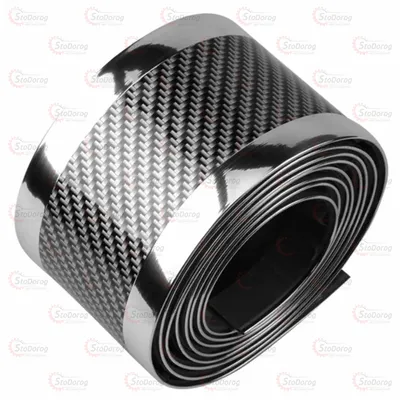 Молдинг На Двері Карбон-Хром 1м х 5см Скотч