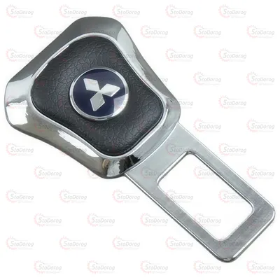 Заглушка ременя безпеки Хром/шкіра Mitsubishi