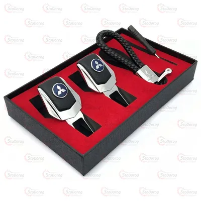 Подарунковий набір MITSUBISHI 2в1 (Брелок, Заглушки ременя) 2