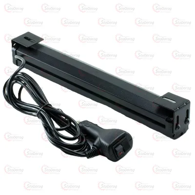 Страбоскоп LED додатковий прямокутний 310х40х45 2 секції синій в прикурювач 2