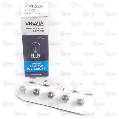 Лампа накаливания W5W 24V Brevia 24308C