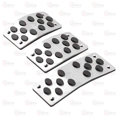 Накладки на педалі тюнінг Silver/Black метал люкс (МТ-1) 2
