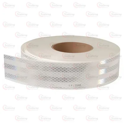 Стрічка Світло- Відбивна Біла 5см* 1м.п (3m) Покращена (Соти-Смуга)