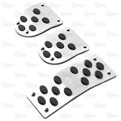 Накладки на педалі тюнінг Silver/Black метал люкс (МТ) 2