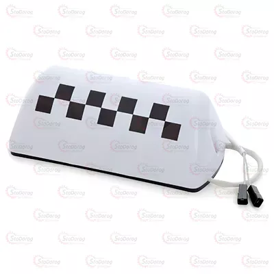 Фішка шашки таксі Білий + Лампочки