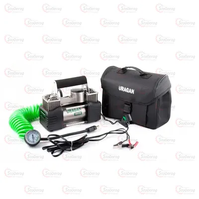 Компресор URAGAN 90170 12v 360Вт 85л 30А 5,7м два циліндри 2